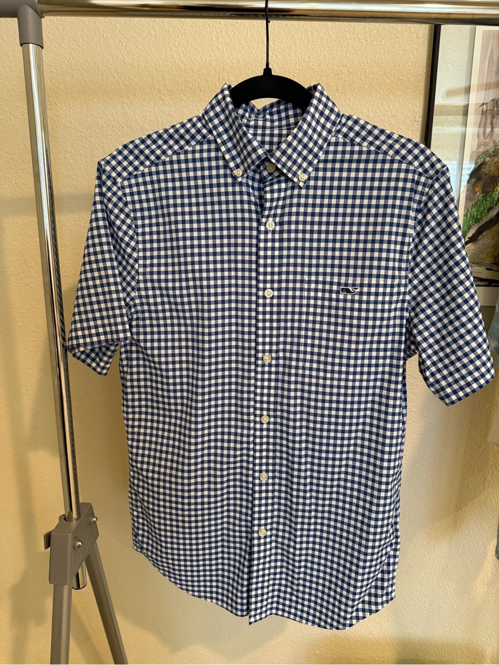 Vineyard Vines Blue and White Gingham Button-Down Shirt